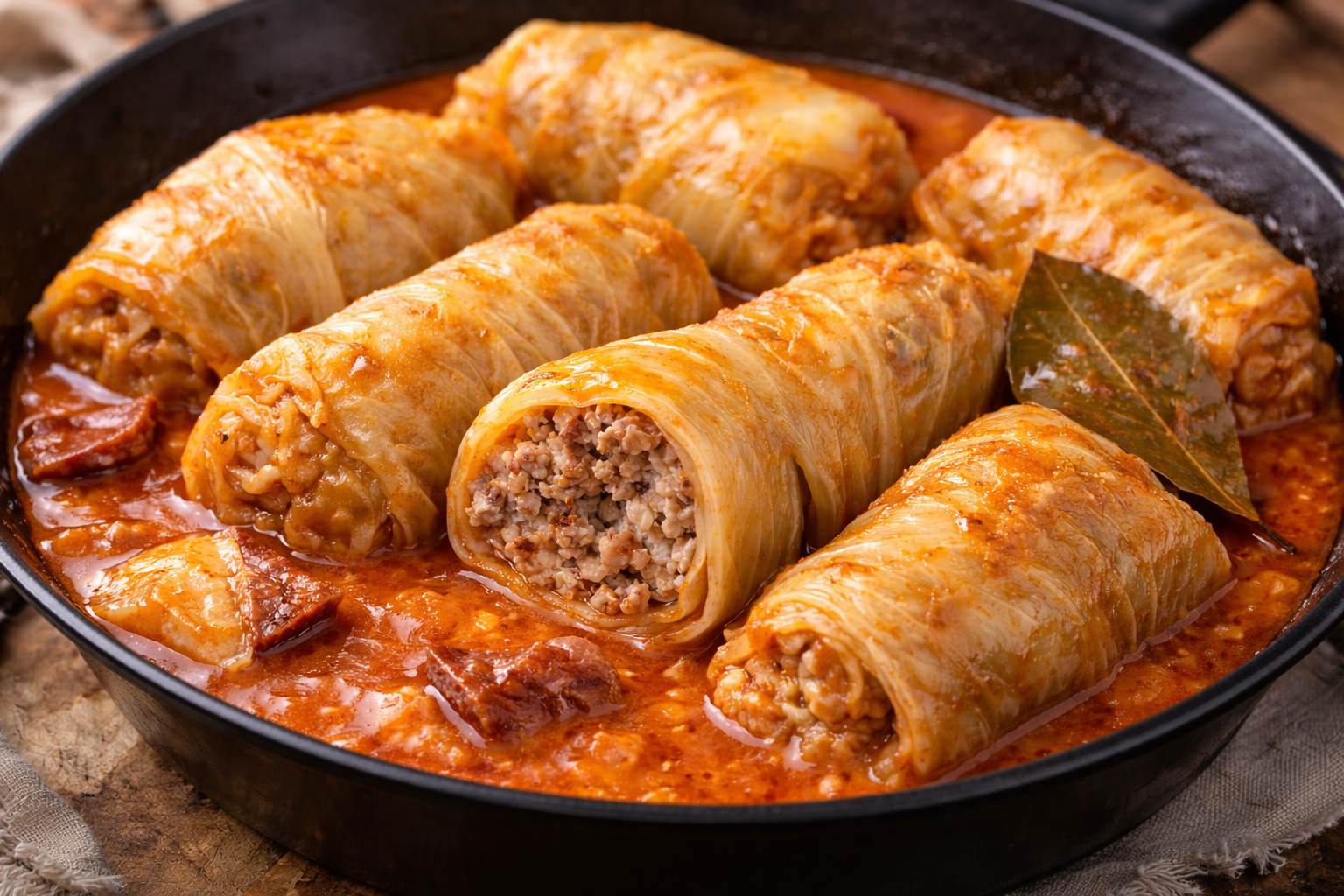 Sarma sa kiselim kupusom i mljevenim mesom kuhana u loncu – tradicionalni balkanski recept