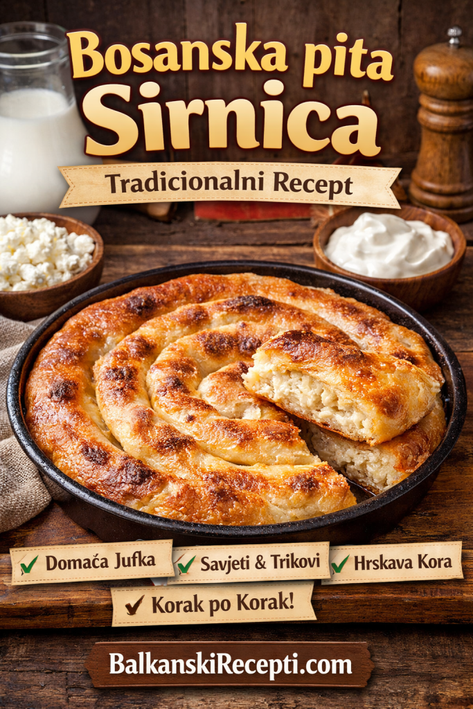 Bosanska pita sirnica – tradicionalni domaći recept sa hrskavom korom i domaćom jufkom