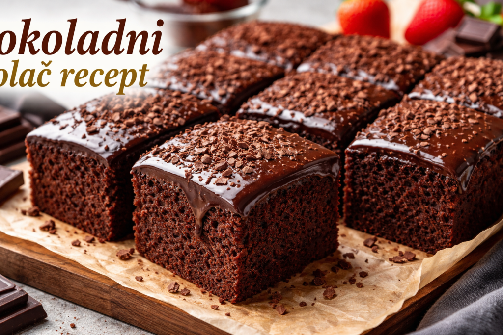 Sočni domaći čokoladni kolač sa čokoladnom glazurom