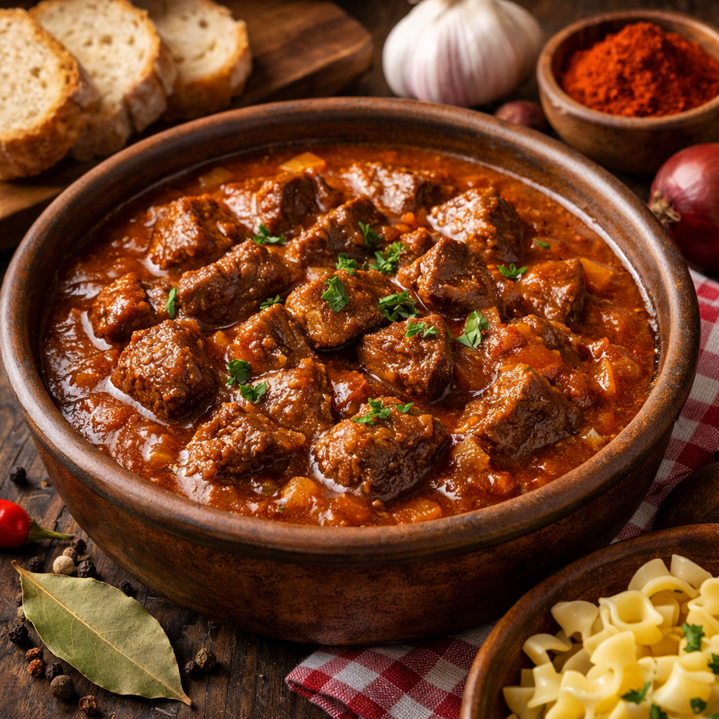 Domaći gulaš od junetine po tradicionalnom balkanskom receptu