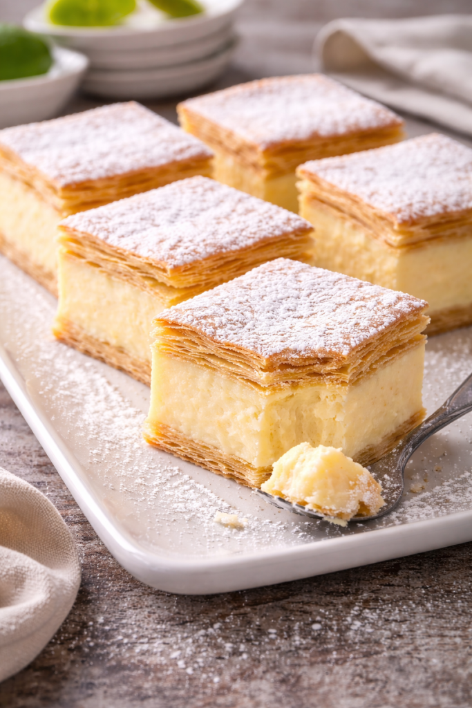 Tradicionalna krempita recept sa lisnatim tijestom
Najbolja domaća krempita sa vanilija kremom
Krempita kolač sa hrskavim korama i kremastim filom