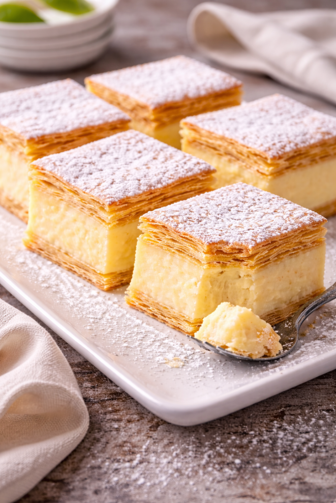 Tradicionalna krempita recept sa lisnatim tijestom
Najbolja domaća krempita sa vanilija kremom
Krempita kolač sa hrskavim korama i kremastim filom