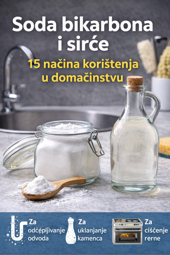 Soda bikarbona i sirće za prirodno čišćenje doma
