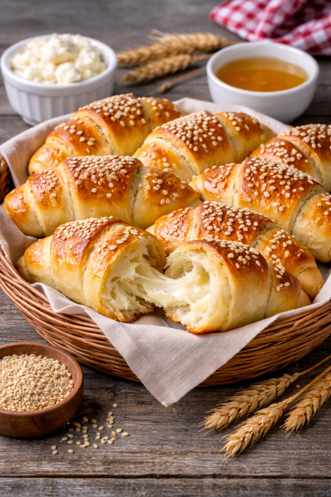 Zu Zu kiflice presjek sa topljenim sirom