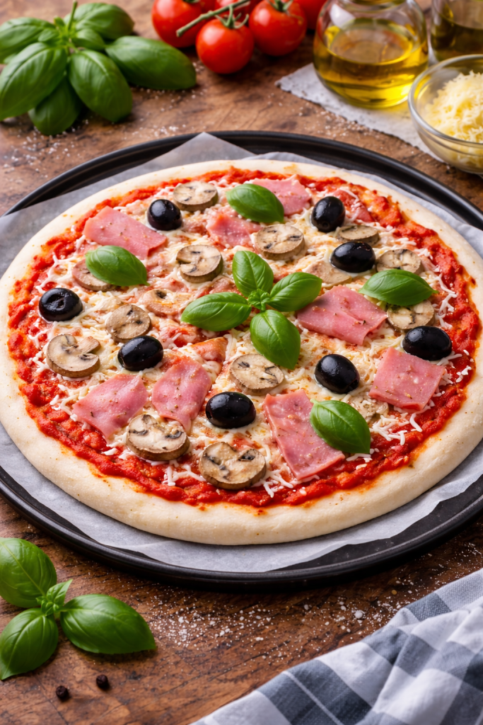 Nepečena pizza prije pečenja u rerni