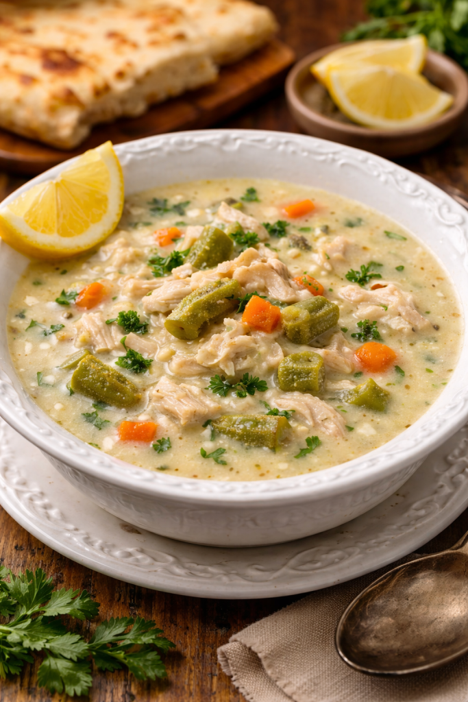 Begova čorba u tanjiru sa piletinom, bamijom i mrkvom – tradicionalni bosanski recept