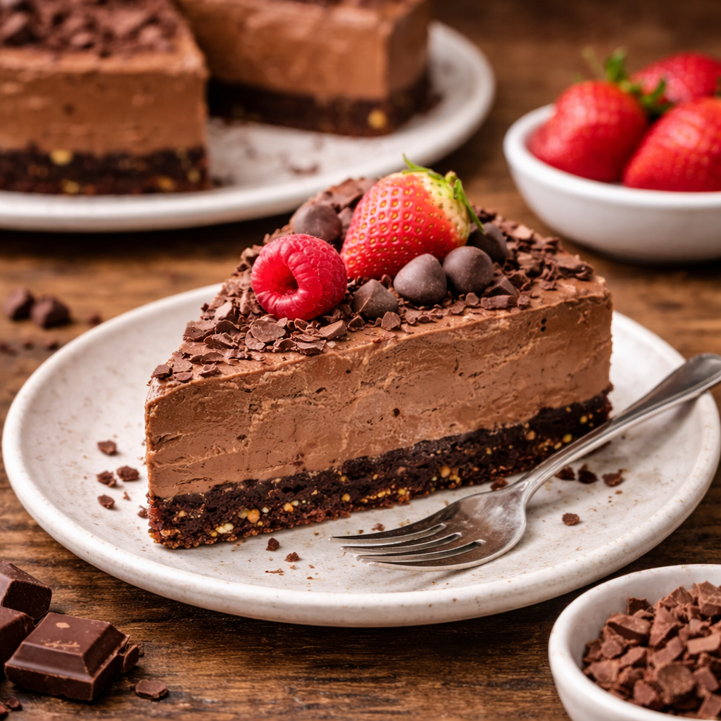 komad kremaste torte bez pečenja na tanjiru