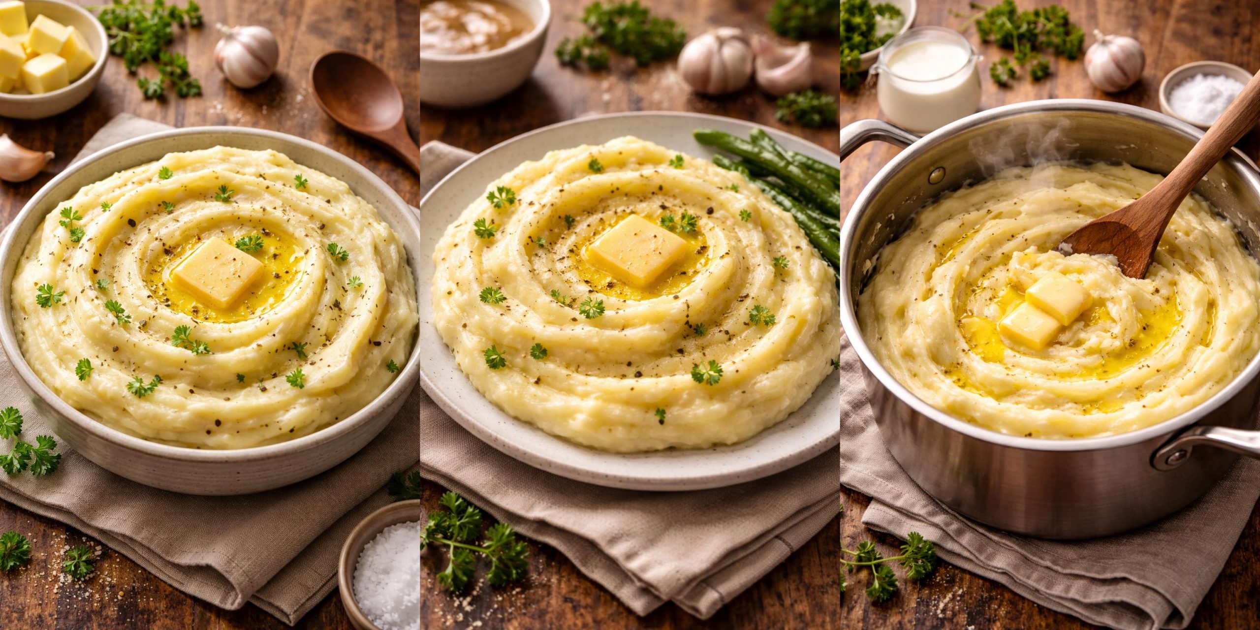 kremasti krompir pire serviran u tanjiru sa maslacem