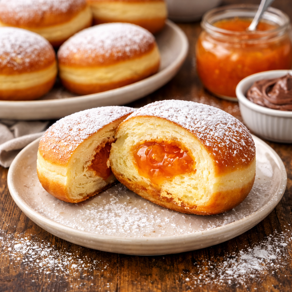 Servirana domaća krofna sa džemom