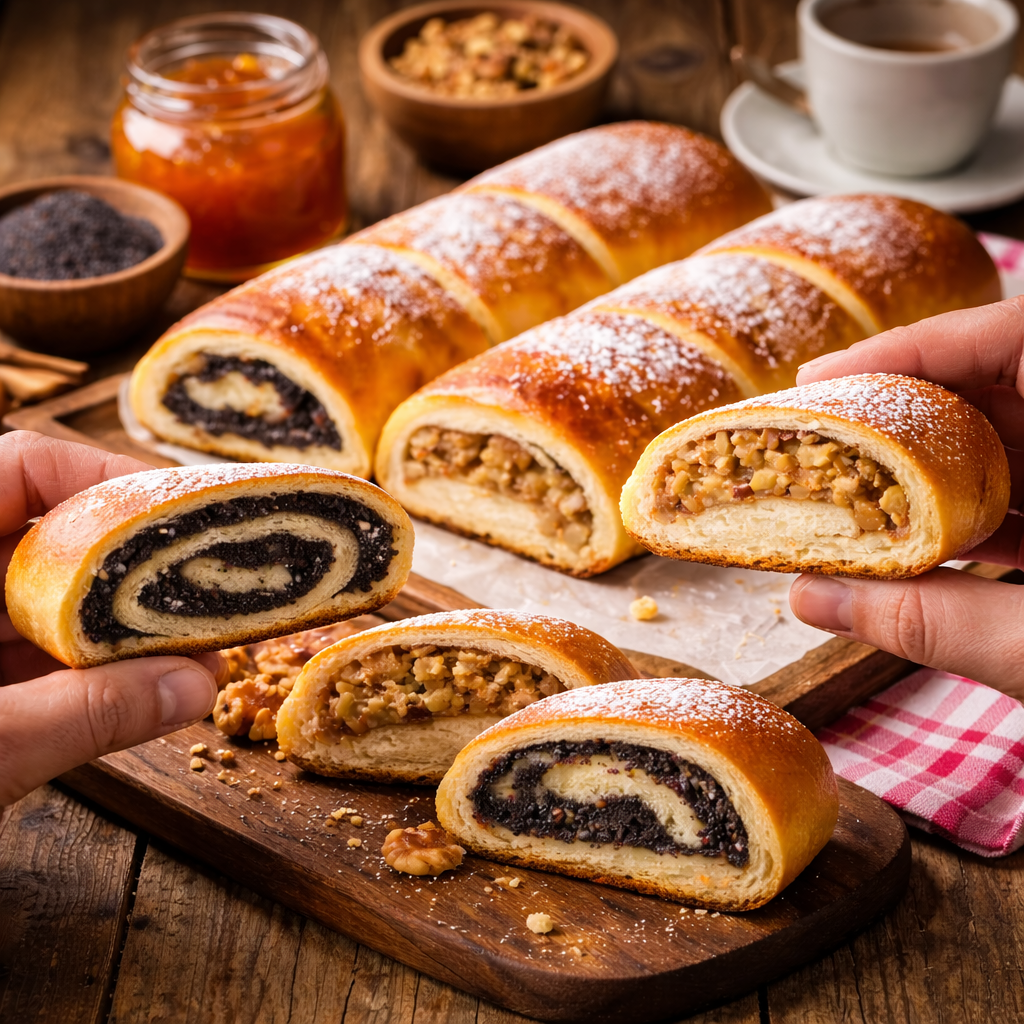 presjek štrudle sa makom i orasima