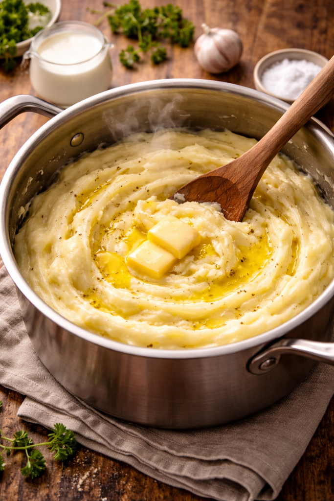 priprema kremastog krompir pirea u serpi