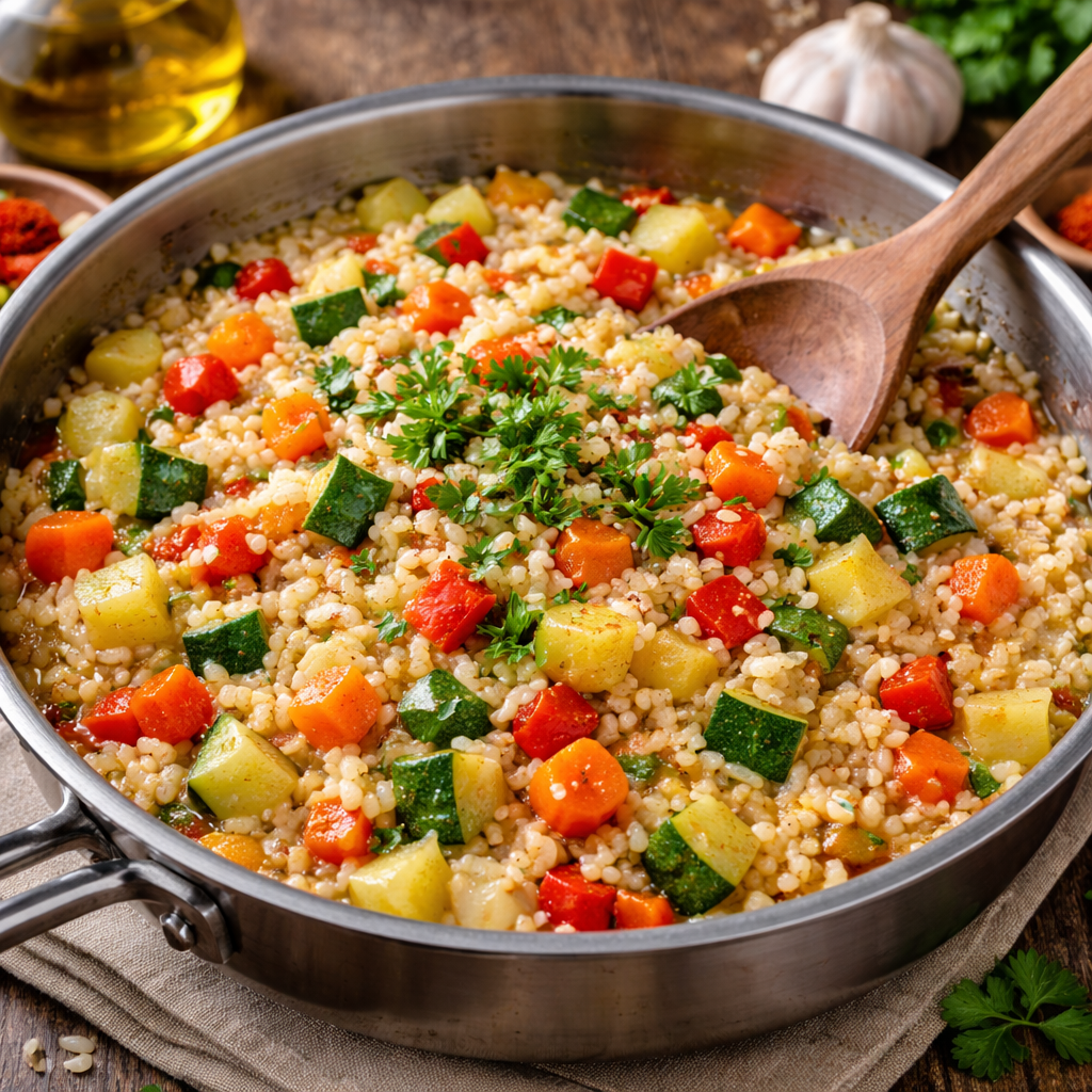 Posni ručak sa rižom i povrćem