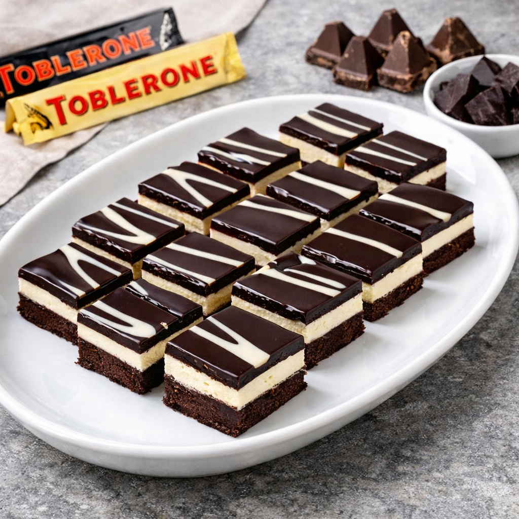Toblerone kocke servirane na ovalu
