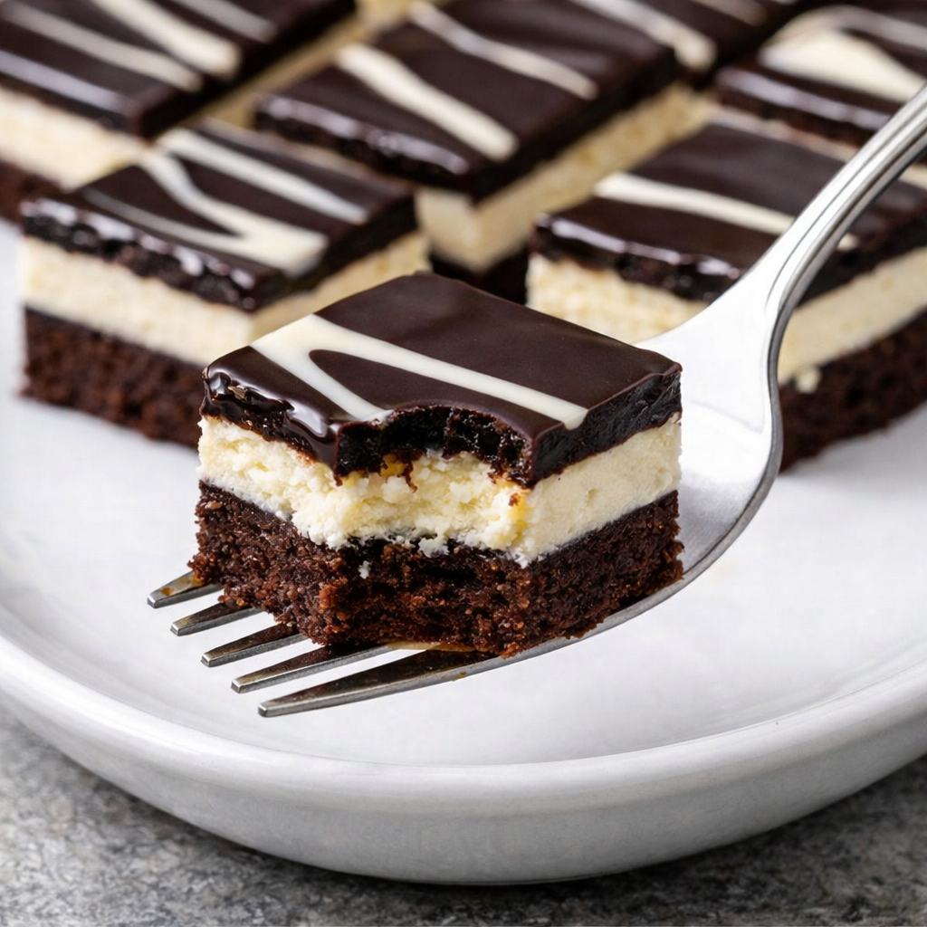 Crne i bijele Toblerone kocke domaći čokoladni kolač sa slojevima čokolade