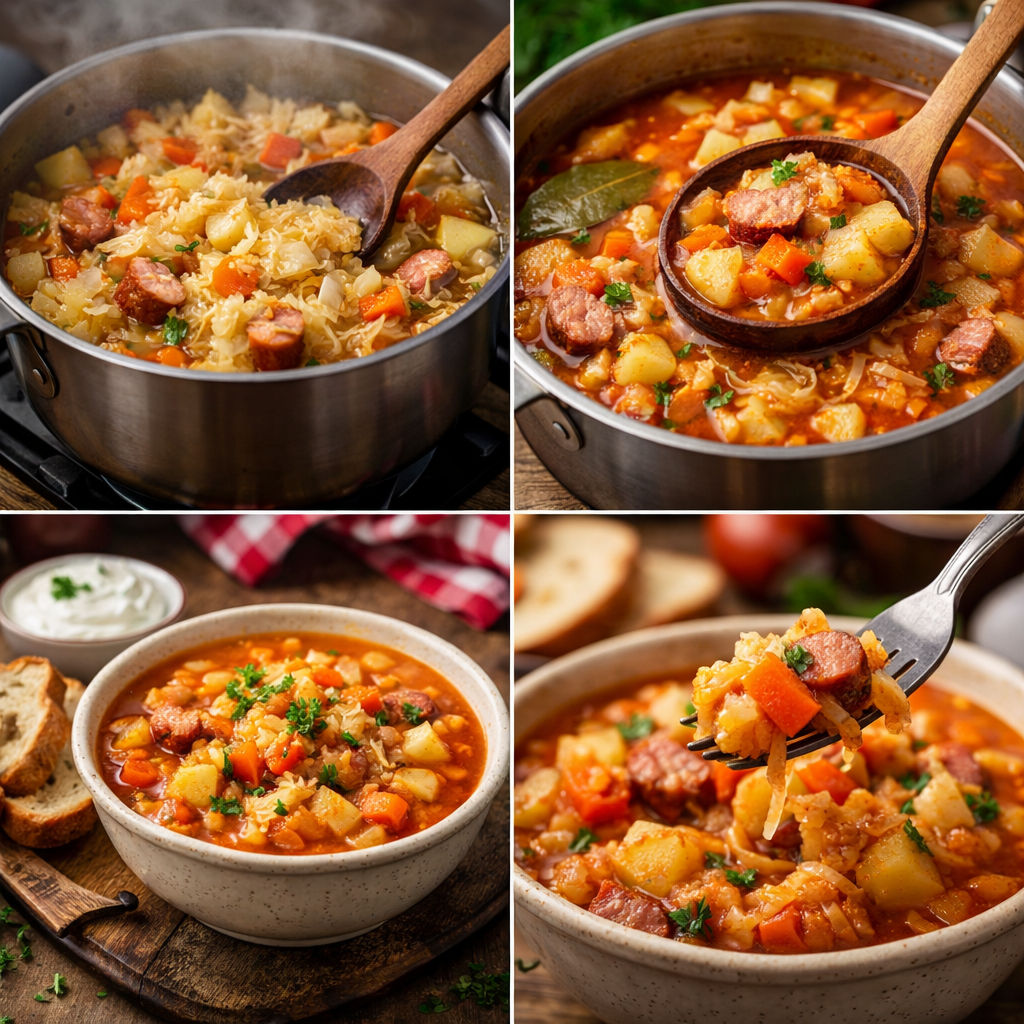 Toplo i ukusno varivo od kupusa spremno za serviranje